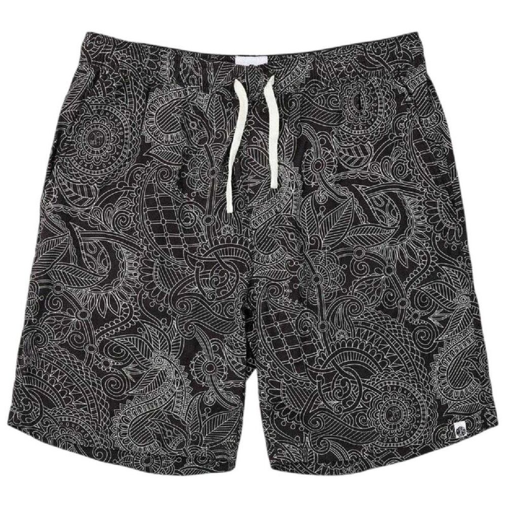 Pretty Green Mens Resonance Paisley Tapered Shorts / Black